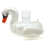 Inflatable Patterned White Swan Floating Drink Holder