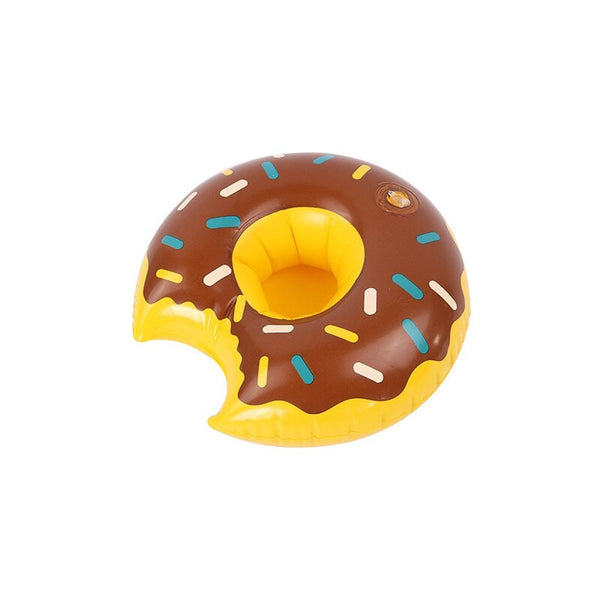 Floating Chocolate Donut Inflatable Drink Holder Pool Party Beach