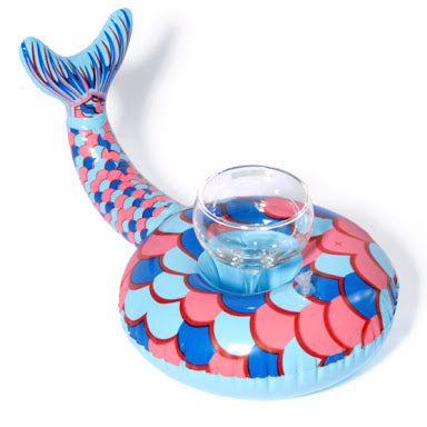 Mermaid Tail Inflatable Drink Floating Holder - Blue