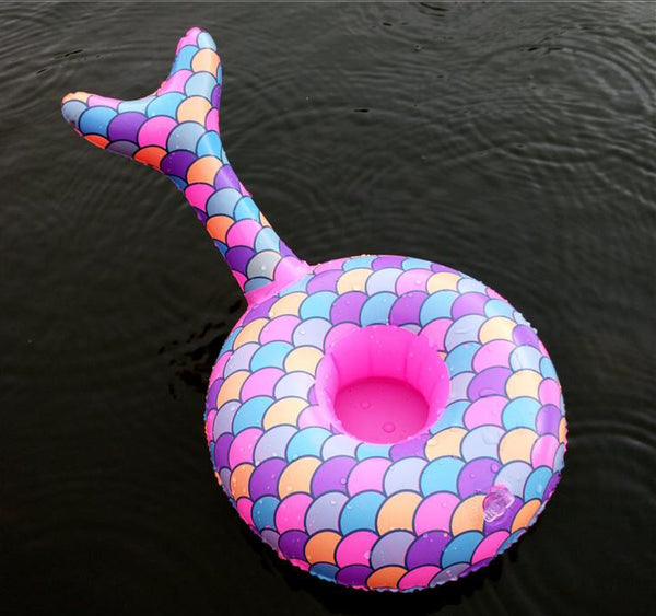 Mermaid Tail Inflatable Drink Floating Holder - Pink