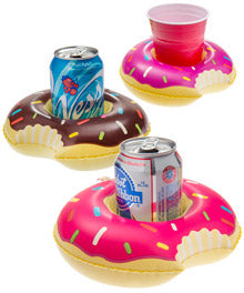 Floating Chocolate Donut Inflatable Drink Holder Pool Party Beach
