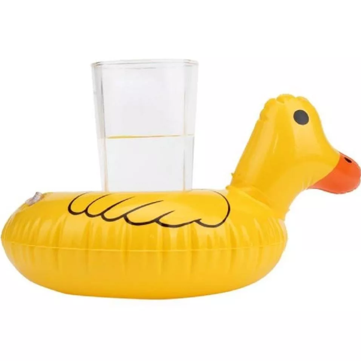 Yellow Duck Inflatable Drink Floating Holder