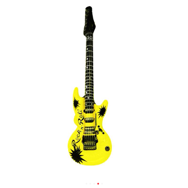 Rock Star Rock N Roll Inflatable Electric Guitar – Small - Yellow