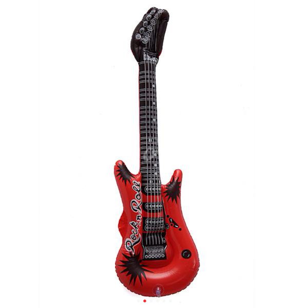 Rock Star Rock N Roll Inflatable Electric Guitar – Large - Red