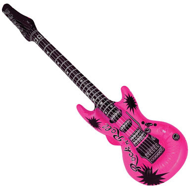 Rock Star Rock N Roll Inflatable Electric Guitar – Small - Pink