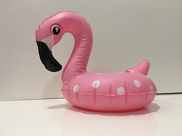 Polka Dot Pink Flamingo Inflatable Drink Floating Holder