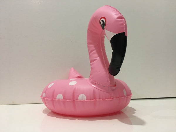 Polka Dot Pink Flamingo Inflatable Drink Floating Holder