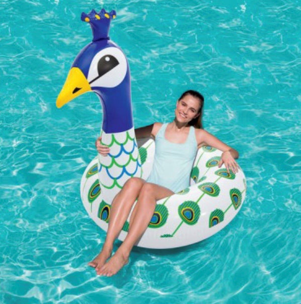 White Peacock Inflatable Swim Ring