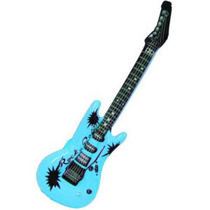 Rock Star Rock N Roll Inflatable Electric Guitar – Small - Light Blue