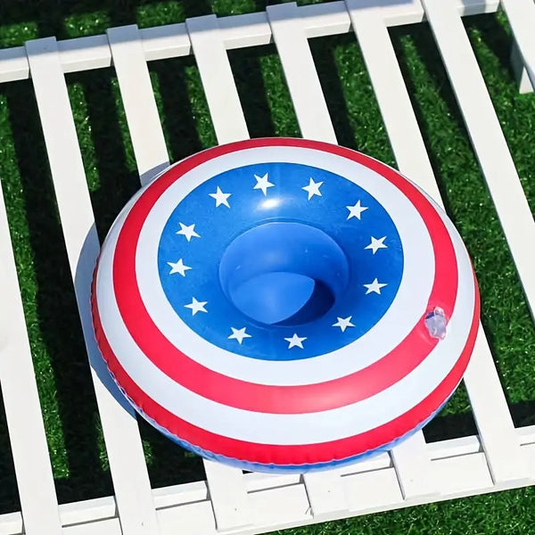 Inflatable USA Patriotic Drink Holder Float