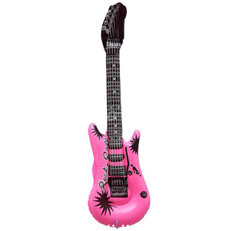 Rock Star Rock N Roll Inflatable Electric Guitar – Small - Pink