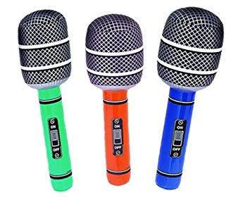 Rockstar Rock N Roll Inflatable Microphone - Blue